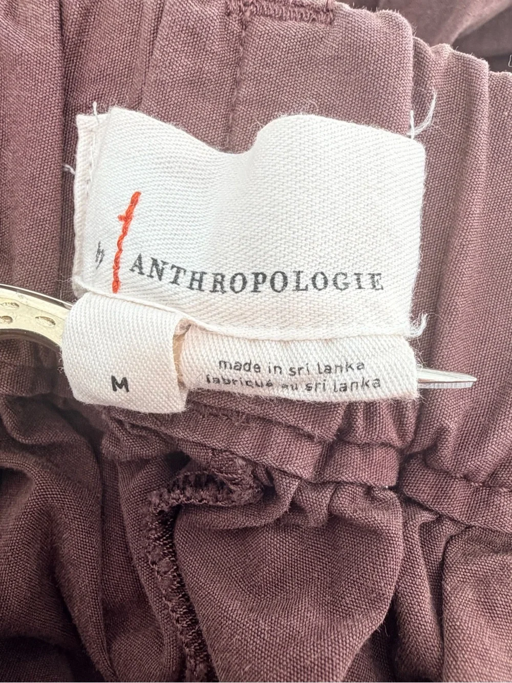 Anthropologie Brown Zippered Bubble Skort Medium